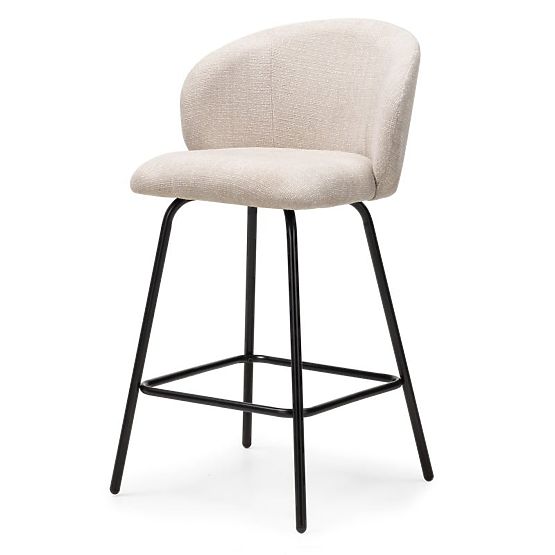 Sgabello da bar Larisa, beige chiaro/gambe nere