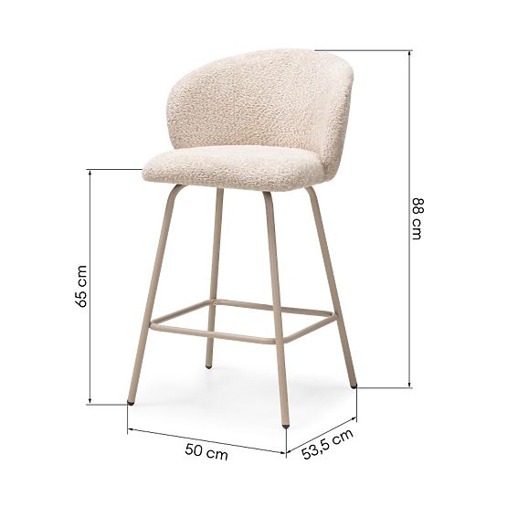 Sgabello da bar Larisa, beige