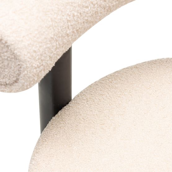 Sgabello da bar Pedro, beige/gambe nere, boucle