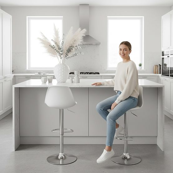 Sgabello da bar Ricardo bianco