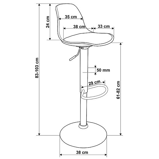 Sgabello da bar Ricardo bianco