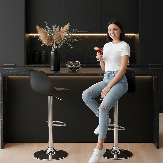 Sgabello da bar Ricardo nero