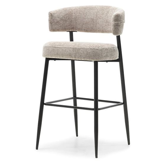 Sgabello da bar Rosario beige/gambe nere