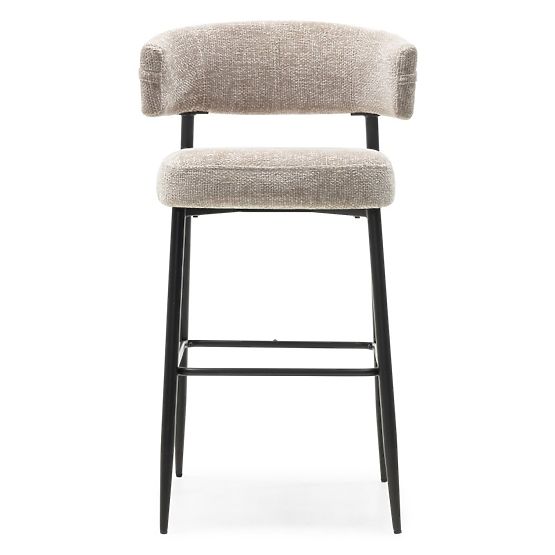 Sgabello da bar Rosario beige/gambe nere