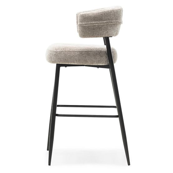Sgabello da bar Rosario beige/gambe nere