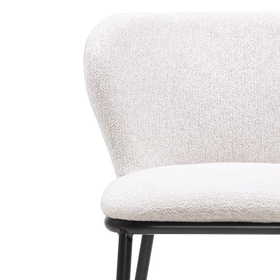 Sgabello da bar Yasmin II, ecru/gambe nere