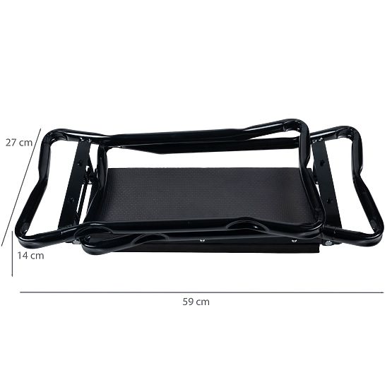 Sgabello inginocchiatoio pieghevole per lavoro in giardino con cintura porta attrezzi e 2 organizer