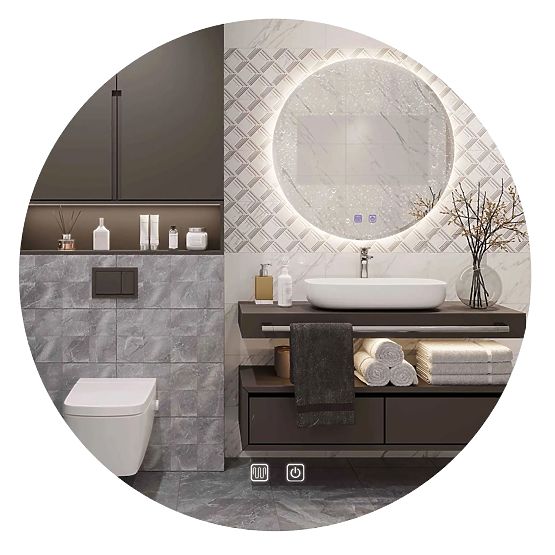 SPECCHIO A LED DA PARETE 50cm HZJ050