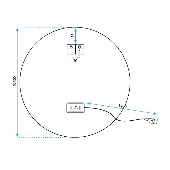 SPECCHIO A LED DA PARETE 50cm HZJ050