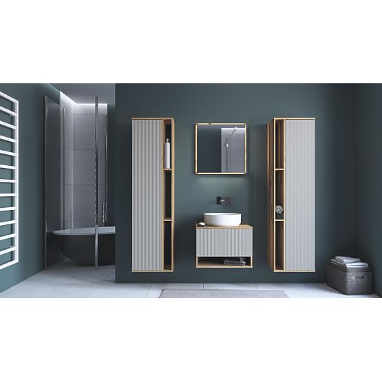 Specchio AVIOLA 60 cm + LED rovere artisan (1p=1pz)