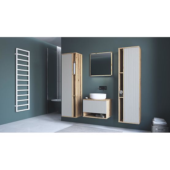 Specchio AVIOLA 60 cm + LED rovere artisan (1p=1pz)