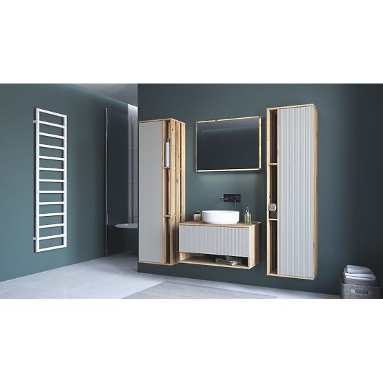 Specchio AVIOLA 80 cm + LED rovere artisan