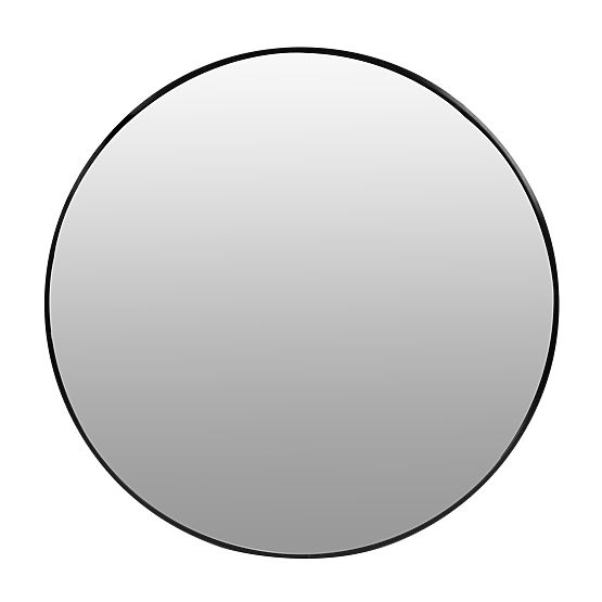 Specchio da parete rotondo 80 cm sospeso cornice moderna nera alluminio ModernHome