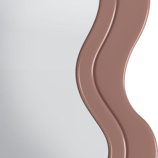 Specchio decorativo da parete con cornice in legno Vale 177x75 cm, ondulato, forma organica, mocha m