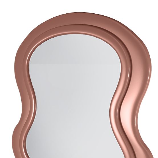 Specchio decorativo da parete con cornice in legno Vale 177x75 cm, ondulato, forma organica, mocha m