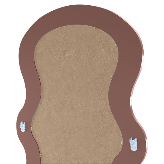 Specchio decorativo da parete con cornice in legno Vale 177x75 cm, ondulato, forma organica, mocha m
