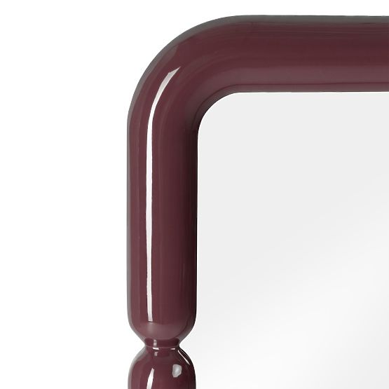 Specchio decorativo sospeso Ava, 90x90 cm, marrone bordeaux, lucido
