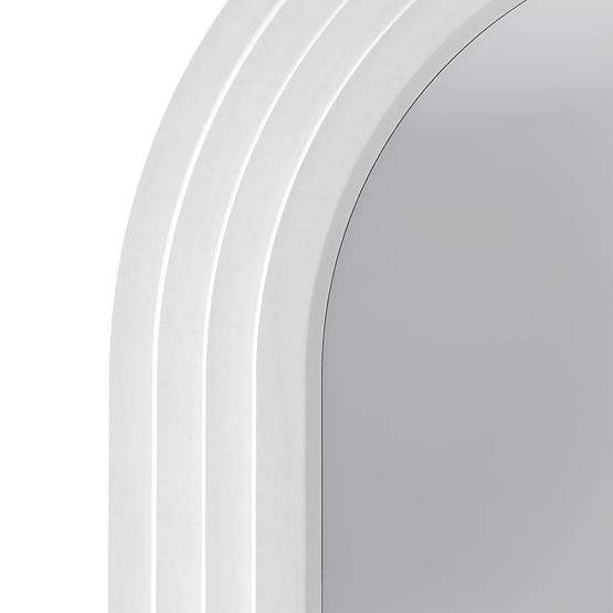 Specchio decorativo sospeso Giovanni 170x80 cm, bianco, arrotondato