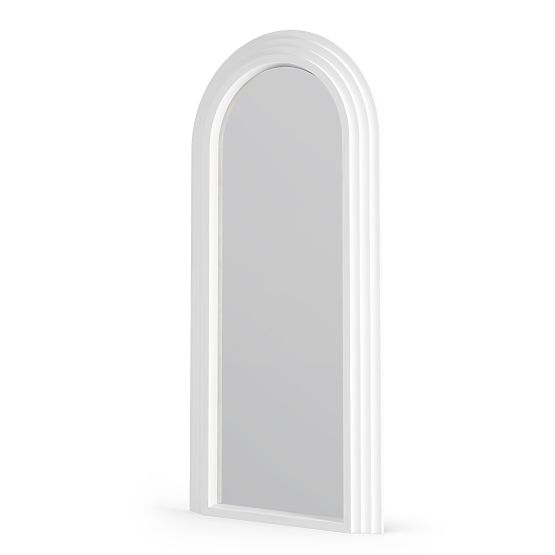 Specchio decorativo sospeso Giovanni 170x80 cm, bianco, arrotondato