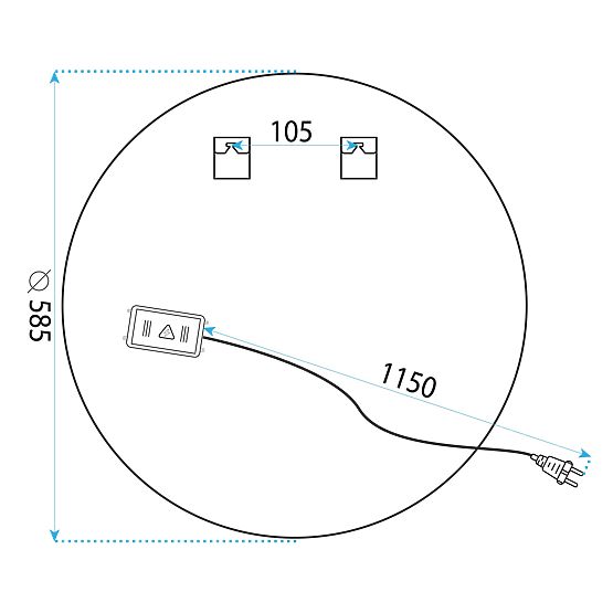 SPECCHIO LED DA PARETE 60cm BAS