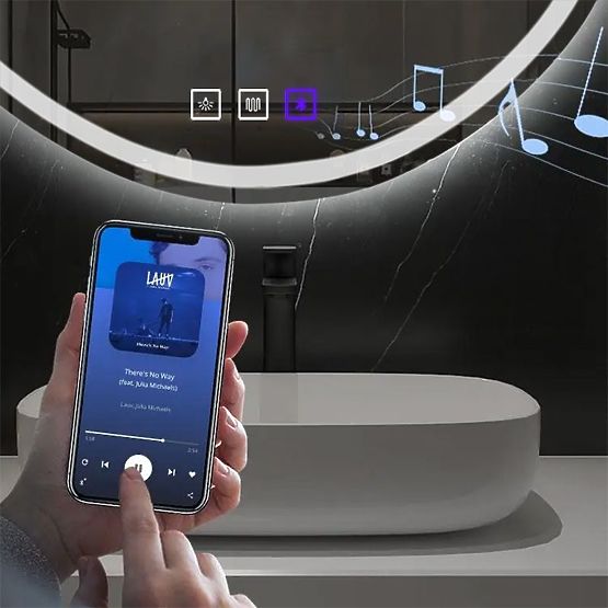 SPECCHIO LED DA PARETE CON FUNZIONE BLUETOOTH 70x100cm FOG