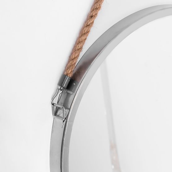 SPECCHIO ROTONDO ARGENTATO SU CORDA 40CM KLMH-0410S-1