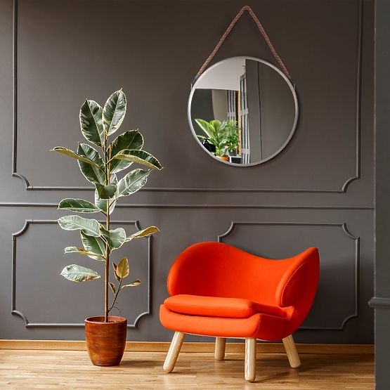 SPECCHIO ROTONDO ARGENTATO SU CORDA 40CM KLMH-0410S-1