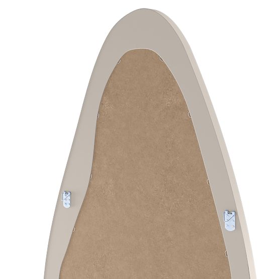 Specchio sospeso con cornice in legno Mara, 180x80 cm, forma irregolare, crema