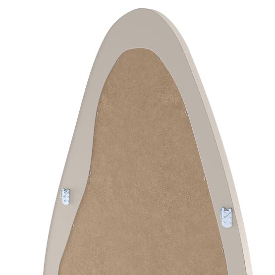 Specchio sospeso con cornice in legno Mara, 180x80 cm, forma irregolare, crema