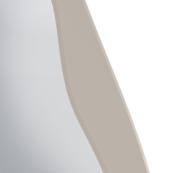 Specchio sospeso con cornice in legno Mara, 180x80 cm, forma irregolare, crema