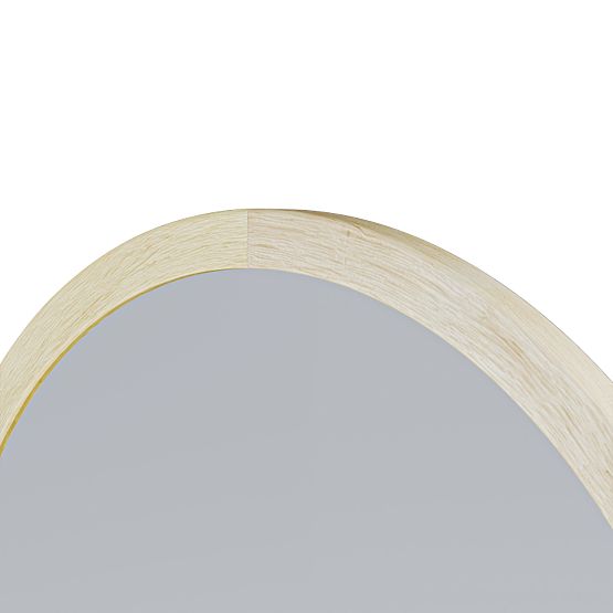 Specchio sospeso con cornice in legno Sesto 60 cm, rotondo, naturale