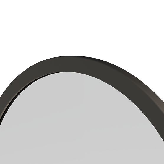 Specchio sospeso con cornice in legno Sesto 60 cm, rotondo, nero