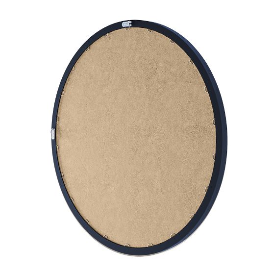 Specchio sospeso con cornice in legno Sesto 60 cm, rotondo, nero