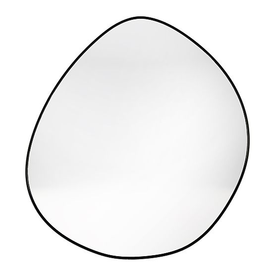 Specchio sospeso con cornice nera Alonzo, 64x60 cm, forma irregolare