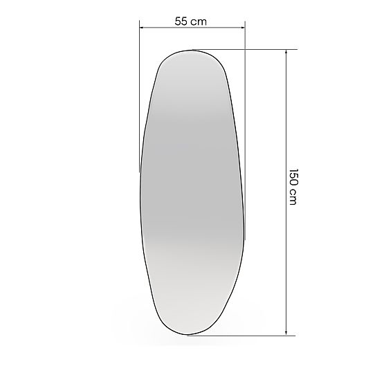 Specchio sospeso con cornice nera Frivatti, 55x150 cm, forma irregolare