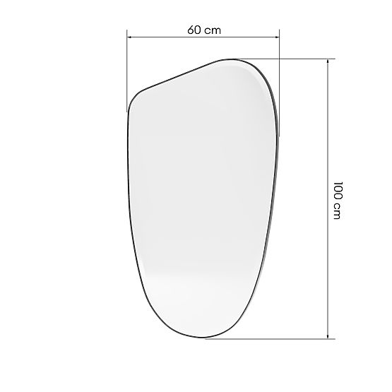 Specchio sospeso con cornice nera Frivatti, 60x100 cm, forma irregolare