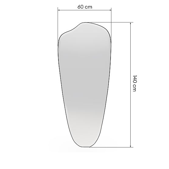 Specchio sospeso con cornice nera Frivatti, 60x140 cm, forma irregolare