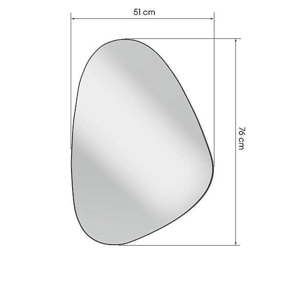 Specchio sospeso con cornice nera Libia, 76x51 cm, forma irregolare