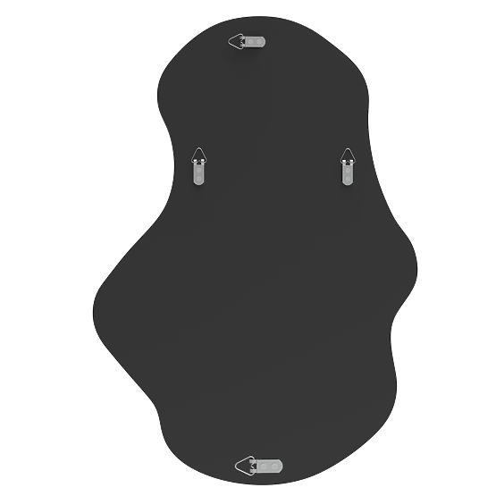 Specchio sospeso con cornice nera Zoe, 80x55 cm, forma irregolare