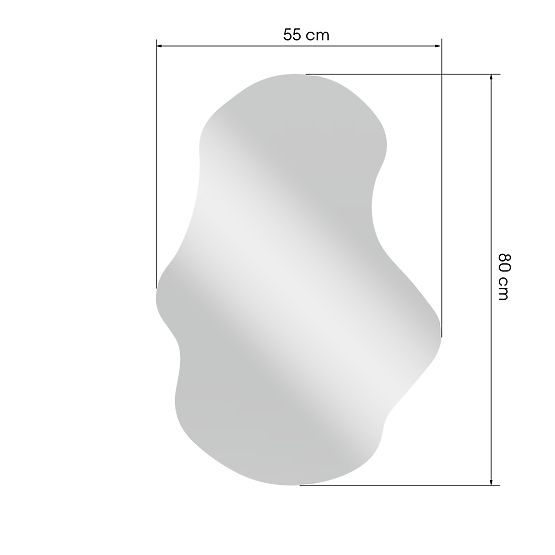 Specchio sospeso con cornice nera Zoe, 80x55 cm, forma irregolare