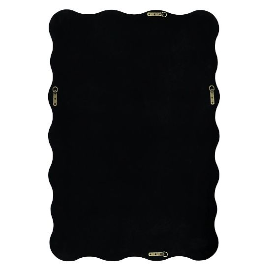 Specchio sospeso Glimmer in cornice ondulata, noce scuro