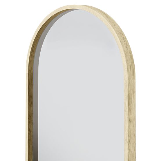 Specchio sospeso in cornice di legno Plico 45x90 cm, ovale, naturale
