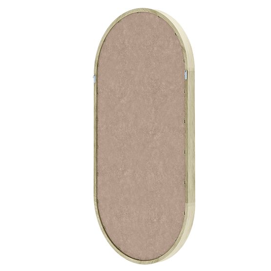 Specchio sospeso in cornice di legno Plico 45x90 cm, ovale, naturale