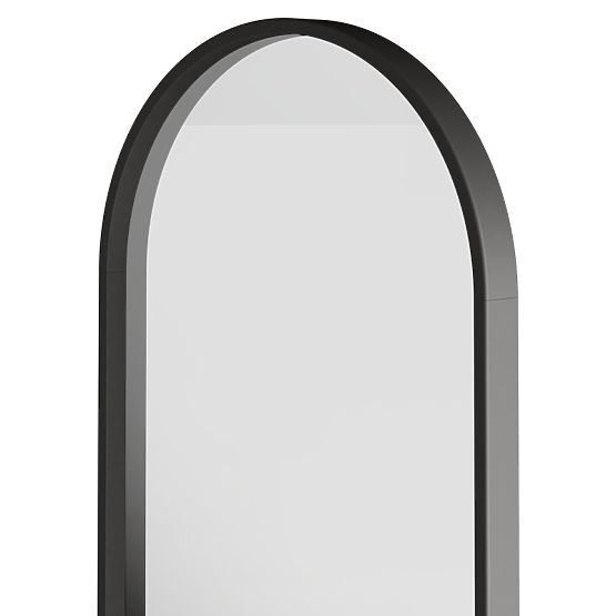 Specchio sospeso in cornice di legno Plico 45x90 cm, ovale, nero