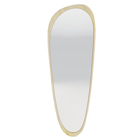 Specchio sospeso in cornice di legno Sogno 60x165 cm, forma irregolare, naturale