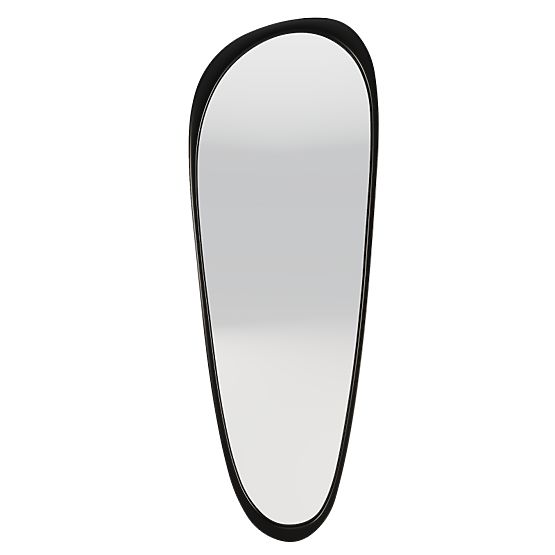 Specchio sospeso in cornice di legno Sogno 60x165 cm, forma irregolare, nero