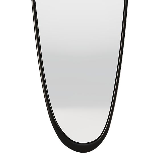 Specchio sospeso in cornice di legno Sogno 60x165 cm, forma irregolare, nero