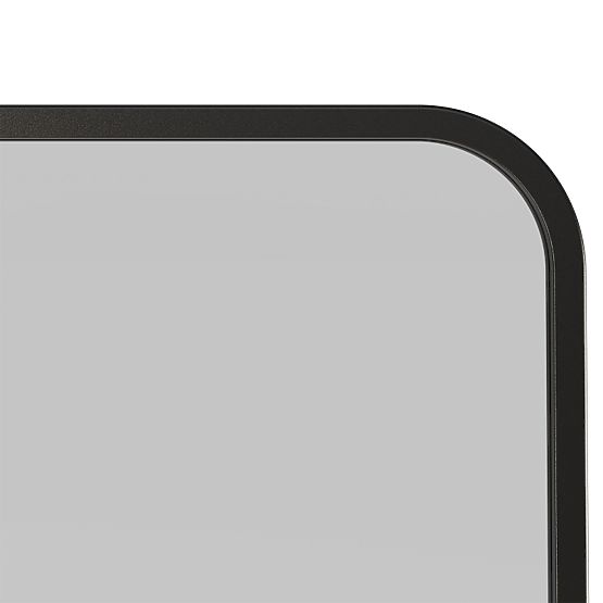 Specchio sospeso in cornice di legno Spira 60x160 cm, rettangolare, arrotondato, nero