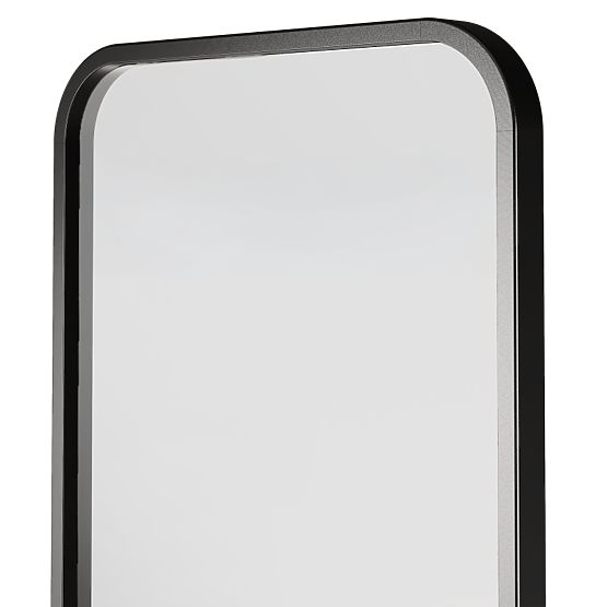 Specchio sospeso in cornice di legno Spira 60x160 cm, rettangolare, arrotondato, nero