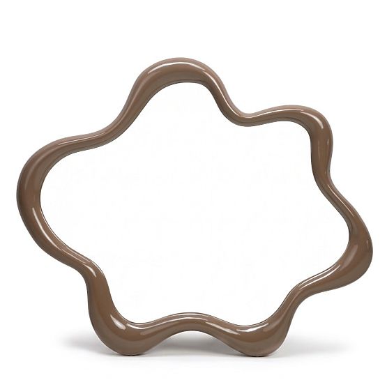 Specchio sospeso Izzi, irregolare, marrone chiaro/mocha, lucido